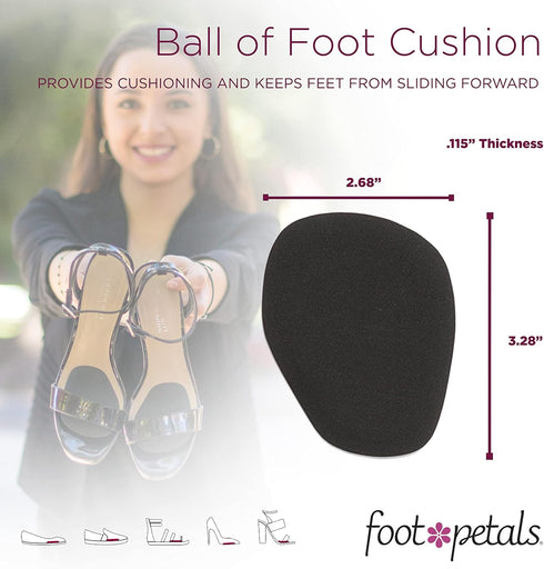 Foot Petals Ball of Foot Cushions, Metatarsal Pad, Lasting Comfort Relief, Prevent Toe Sliding, Overhang, Women's Heels...