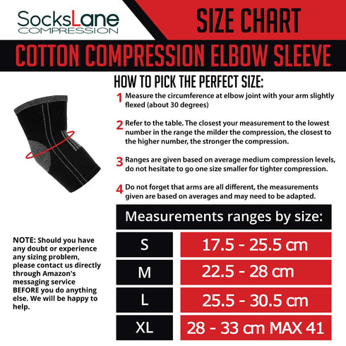 Cotton Compression Elbow Sleeves, 2 Support Braces for Men and Women Tennis, Golf, Joints and Tendons Pain Relief, Arthritis, Tendonitis, Bursitis...