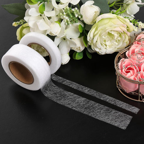 2 Rolls Iron on Hem Tape, Fabric Fusing Hemming Tape, No Sew Fabric Tape for Pains, Curtains, Clothes, Each 22 Yards (White 0.4inch, 1inch in Widt...