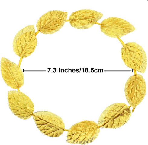 meekoo Greek Leaf Headband Gold Wreath Crown Toga Party Roman Headpiece Goddess Costume for Women Men Halloween Emperor Headwear, Circlet 7.3 Inch...