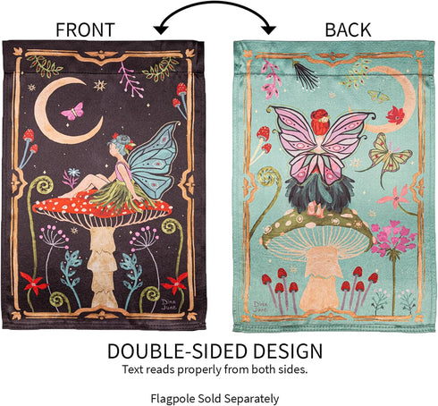 Evergreen Flag Fairy Wonderland Reversible Spring Garden Flags 12x18 double sided | Small Garden Flags For Outside | Welcome Spring Flag Décor for...