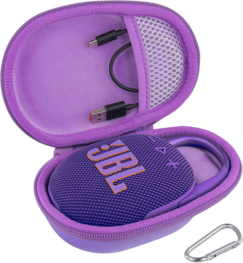 co2CREA Hard Carrying Case Replacement for JBL Clip 5 Waterproof Portable Wireless Portable Mini Bluetooth Speaker (Purple Case)...