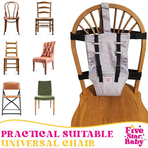Harness Seat for Baby High Chair - Safety Harness Chair Accessory for Baby Feeding - Must Have for Travel Essentials (Grey)...