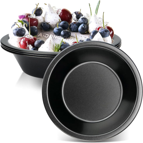 5 inch Small Pie Pan, 4 Pack Nonstick Round Cake Bread and Meat Tins for Oven and Instant Pot Baking...