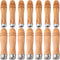 Wooden File Handle with Strong Metal Collars 20pcs, 10pcs Medium Wooden Handle for 6"-8" File and 10pcs Large Wood Handle for 10"-12" File, Screwd...