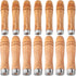 Wooden File Handle with Strong Metal Collars 20pcs, 10pcs Medium Wooden Handle for 6"-8" File and 10pcs Large Wood Handle for 10"-12" File, Screwd...