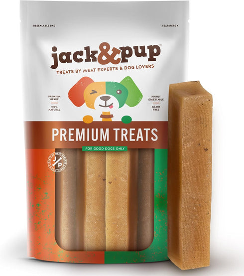 Jack&Pup Yak Cheese Himalayan Dog Chews | Dog Yak Chews for Large Dogs Aggressive Chewers | Hard Yak Cheese Stick (9oz, 3 Pack)...