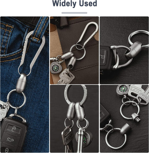 TISUR Swivel Keychain Clip, Titanium Detachable Pull Apart Key Chain, Key Ring Organizer Keychain For Men Women...