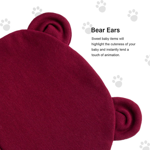 Newborn Baby Bear Ear Hat and Mitten Sets No Scratch Infant Cotton Beanie Gloves Newborn Hospital Hat for Boy Girl...