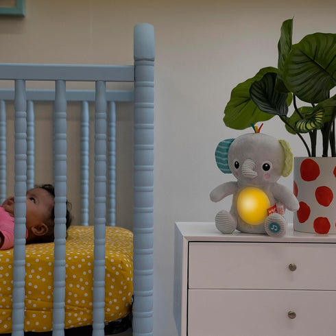 Bright Starts Hug-a-Bye Baby Elephant Stuffed Animal Musical Toy, Soft Toy Soother Plays Songs & Lights up, Newborn and up...