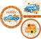 Party Creations Fall Pumpkin Harvest Party Supplies | Autumn Theme Bundle Includes Paper Plates & Napkins for 8 People | Farm Themed Harvest Truck...