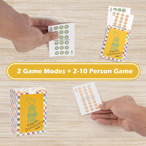 Mexican Train, Mini Dominoes Game:105 Cards+1 Instruction+1 Scoresheet,Double 12 and Double 9 Dominoes Set,2-10 Players,Dot Dominoes,Travel Domino...