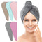 5 Pack Thicken Microfiber Hair Towel Wrap for Women - ELASTIC LOOP DESIGN - 320GSM Coral Velvet - Quick Dry Hair Turban - 11x28 Inch (Grey+Pink+Br...