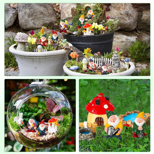 3Pcs Garden Miniature Accessories, Garden Kit, Garden Animals, Resin Miniature Figurines Dollhouse Accessories Micro Landscape Ornaments for DIY K...