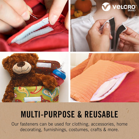 VELCRO Brand ECO Collection Tapes, Sew On Tape for Clothes and Fabrics | Non Adhesive, Cut Strips to Custom Length for Sewing | 15ft x 3/4in Roll,...