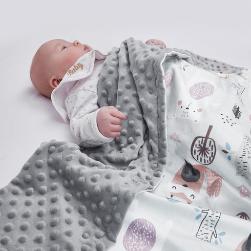 Baby Blanket for Boys Girls Super Soft Blanket,Fluffy Warm Lightweight Baby Receiving Blankets,Double Layer with Dotted Backing for Toddler Nurser...
