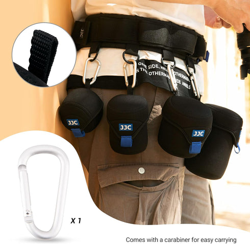 JJC Water Resistant Neoprene Camera Lens Pouch Case, Fold-Over Lens Bag for Mirrorless Lenses Up to 3.1 x 4.6 (D X H) for Canon RF 85mm f/2, Nikon...