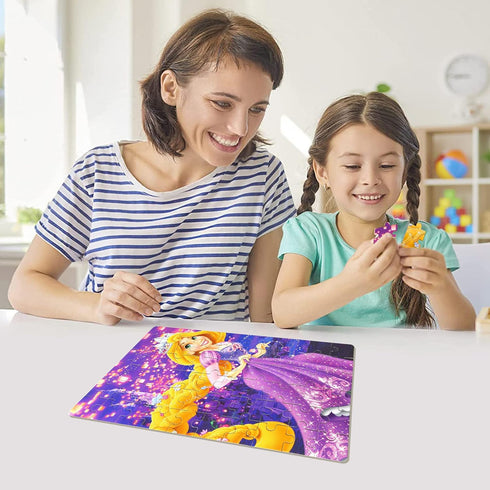 LELEMON Princess Puzzles in a Metal Box 60 Piece Long Hairs Princess Jigsaw Puzzle for Kids Ages 4-8 Children Learning Educational Puzzles Toys...