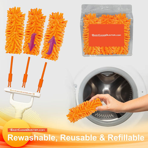 EasyClean Microfiber Duster for Blinds - Multi-Surface Microfiber Dusters for Cleaning - Blind Cleaner Duster Tool - Baseboard Cleaner Tool with H...