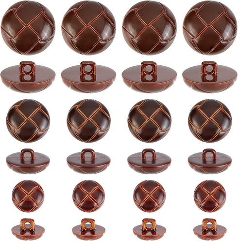 CHGCRAFT 100Pcs 3 Size 1-Hole Plastic Buttons Round Brown Plastic Imitation Leather Buttons Set for Blazer Suits Sport Coat Uniform Jacket Sewing ...