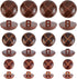 CHGCRAFT 100Pcs 3 Size 1-Hole Plastic Buttons Round Brown Plastic Imitation Leather Buttons Set for Blazer Suits Sport Coat Uniform Jacket Sewing ...