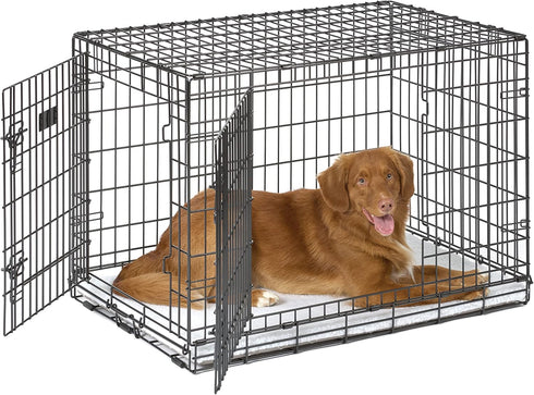 MidWest Homes for Pets Quiet Time Reversible Crate Pan Cover 36' Mushroom Diamond/Fleece...