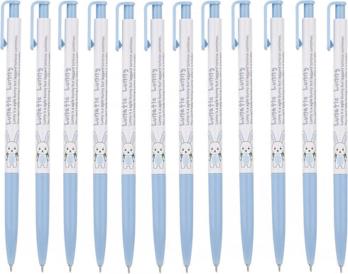 Xeno Lunatic Lunny 0.38mm Slim Ball Point Pen Dozen Box 12 Pcs, Made in Korea (Blue 12pcs)...
