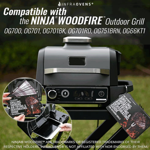 INFRAOVENS Cooking Guide Accessory for Ninja Woodfire Outdoor Grill Pro XL, Pro Connect XL, OG800 OG900 Series, Waterproof Cheat Sheet for Wood Fi...