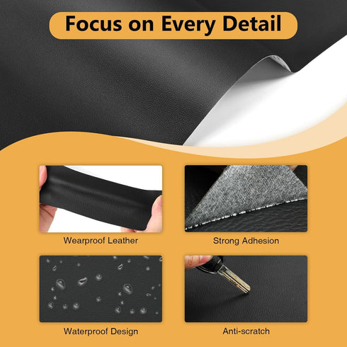 Leather Repair Patch, 16'' × 60'' Large Leather Repair Tape Kit, Self-Adhesive Leather Patches for Furniture, Couch, Sofa, Car Seat, Chair, Clothi...