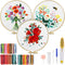 TINDTOP Embroidery Kit for Adult Beginners, Flowers Embroidery Kit for Beginners Include Embroidery Cloth Hoops Threads for Craft Lover Hand Stitc...