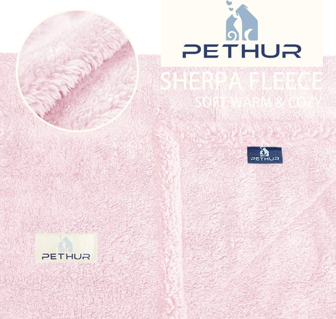 Waterproof Dog Blankets for Small Dogs, Small Cat Blanket Washable for Couch Protection, Soft Sherpa Fleece Puppy Blanket, Light Pink, S...