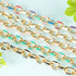 YOUBEIYEE 1 Yard Blue Enamel Paperclip Chains for Jewelry Making Gold Plated Aluminum Jewelry Making Chain Bulks with Jump Rings and Lobster Clasp...