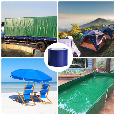 Tarpaulin Repair Tape, 3" x 16.4ft Universal Waterproof RV Awning Repair Tape Tarpaulin and Greenhouse Tent Repair Tape for Crafts, Home Improveme...