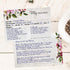 Vintage Floral Favorite Recipe Cards / 50 Pack Double Sided Cooking Ingredients Note Cards / 4" x 6" Flat Baking Directions Cards/Made In The USA...