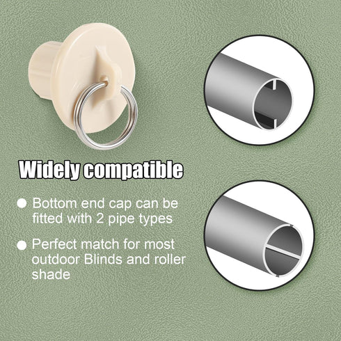 New Bungee kit + end caps Universal Replacement Mounting Brackets of Exterior Sun Shades Outdoor/Indoor Roller up Blinds (Beige, 2pack)...