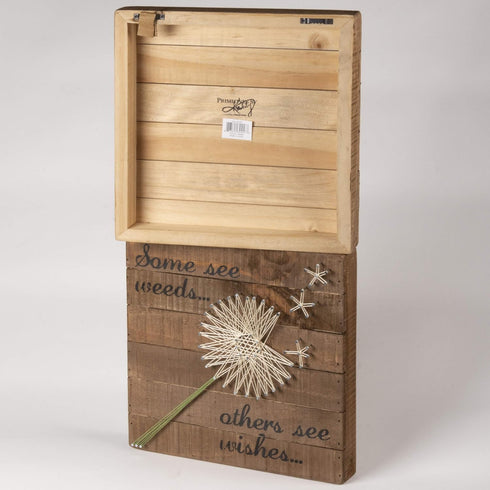 Primitives by Kathy Distressed Wood Slat Sign - 'Some see weeds...' with Hand-Strung Heart, Wall Art & Desk Decor for Home...