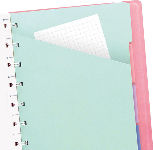 FILOFAX Refillable Pastel Notebook, A5 (8.25" x 5") Rose - 112 Cream moveable pages - Index, pocket and page marker (B115053U)...
