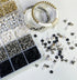 Beads for Bracelets Making Kit Black and White 6mm Clay Beads Jewelry Making Kit with Elastic Strings...
