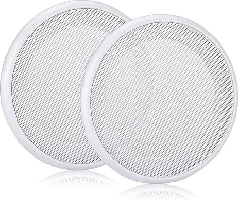 Facmogu 2PCS 8in White Ceiling Speaker Covers, Surface Mount Speaker Grill Mesh Round Speaker Grille Woofer Car Speaker Grill Cover Guard Protecto...