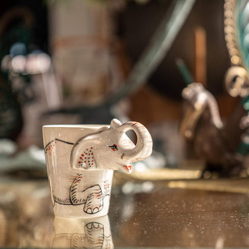 IYARA CRAFT 3D Elephant Coffee Mug 11oz - Handle is Sculpted Trunk, Cute Wildlife Design, Quality Ceramic, Microwave & Dishwasher Safe, Ideal for ...