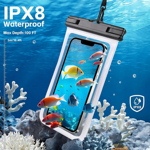 Waterproof Phone Pouch 2 Pack - IPX8 Waterproof Case for iPhone 15 14 13 12 Pro Max Plus Samsung Google Pixel, Up to 7.2 inch- Underwater Dry Bag ...