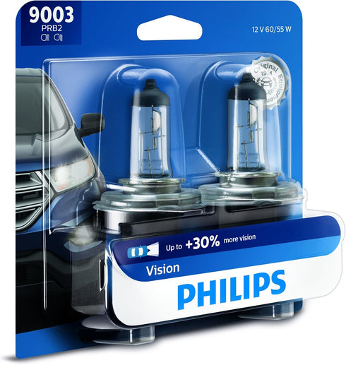 Philips Automotive Lighting 9003 Vision Upgrade Automotive Replacement Headlight Bulb, Fits Select High Beam, Low Beam, or Fog Positions (Pack of ...