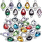 Rhinestone Charms,20pcs Mixed Drop Pendants Alloy Links Charms Bulk With Double Hole For DIY Necklace Bracelet Jewelry Making,10 Colors,17 x 10mm...
