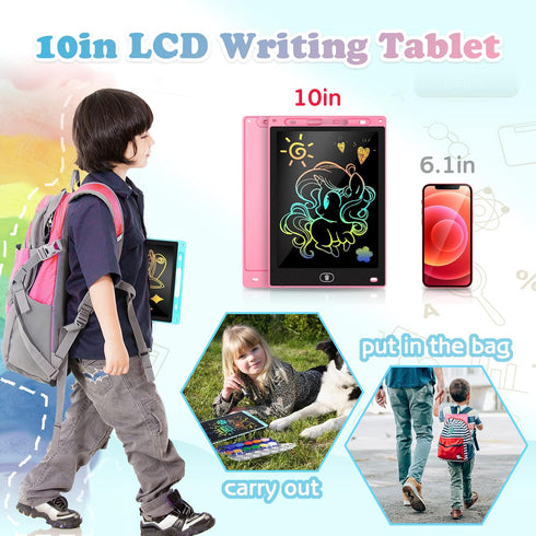 2 Pack LCD Writing Tablet for Kids 10 inch, Preschool Toys for Baby Girl Boy, Toddler Drawing Board Toy for Ages 2-4 5-7 6-8 9 8-12 Years Old, Eas...