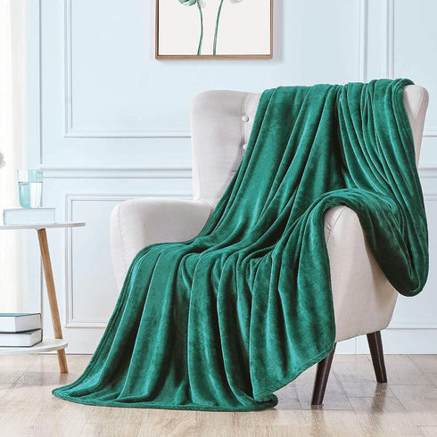 Walensee Fleece Blanket Plush Throw Fuzzy Lightweight (Throw Size 50x60 Emerald Green) Super Soft Microfiber Flannel Blankets for Couch, Bed, Sofa...