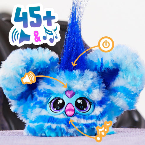 Furby Furblets Ooh-Koo Mini Friend, 45+ Sounds, Rock Music & Furbish Phrases, Electronic Plush Toys for Girls & Boys 6 Years & Up, Blue & White...