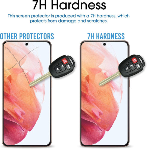 amFilm Screen Protector for Samsung Galaxy S21 5G 6.2 inch (2021), Fingerprint ID Compatible, HD Clear, Scratch Resistant Hybrid, with Easy Instal...