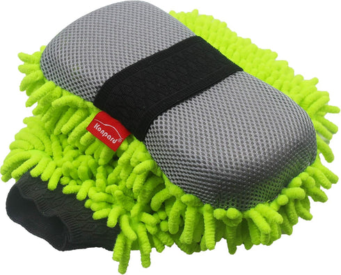 Premium Chenille Microfiber Car Wash Sponge, Ultimate Car Wash Mitt, Scratch Free, Lint Free, Double Sided, Plush(Green)...
