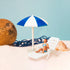 Set of 5 Mini Beach Umbrella Dollhouse Decor: 6x4cm Ornament Plastic Miniature Sunshade with Base DIY Accessories for Yard, Garden, Swimming Pool,...