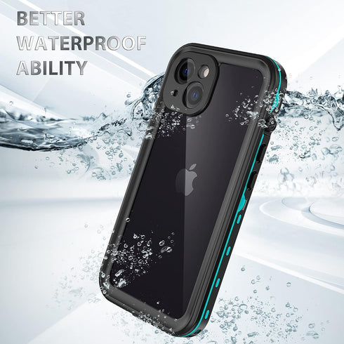 iPhone 13 Waterproof Case Blue,Built-in Screen Protector Full Body Rugged Heavy Duty Protective Cover for iPhone 13, Dropproof Shockproof Phone Ca...
